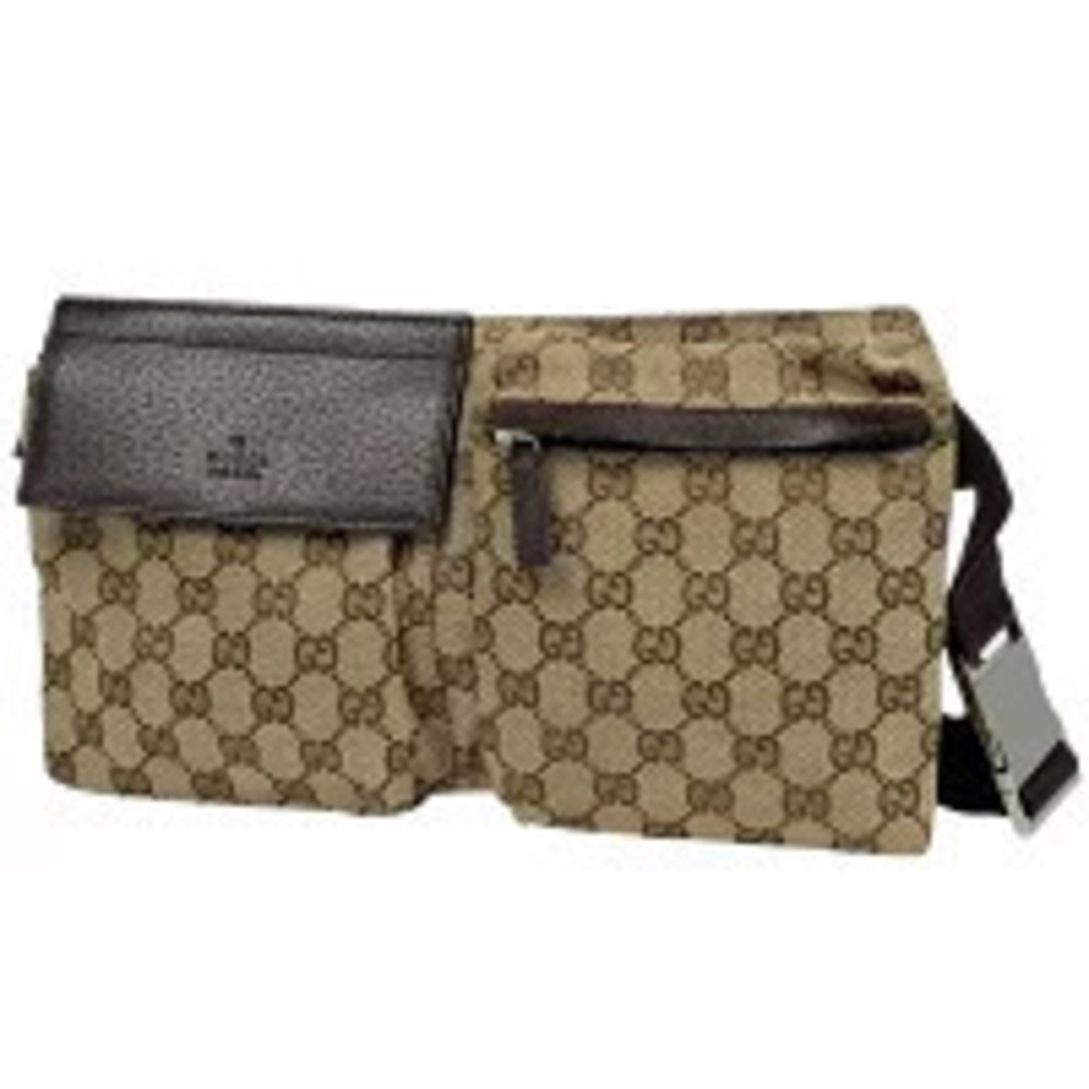 Gucci brown Belt Clutch waist GG canvas Crossbody Body bag Bum - Picture 2 of 6
